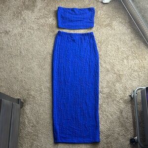 Textured Tube Top and Pencil Skirt Set